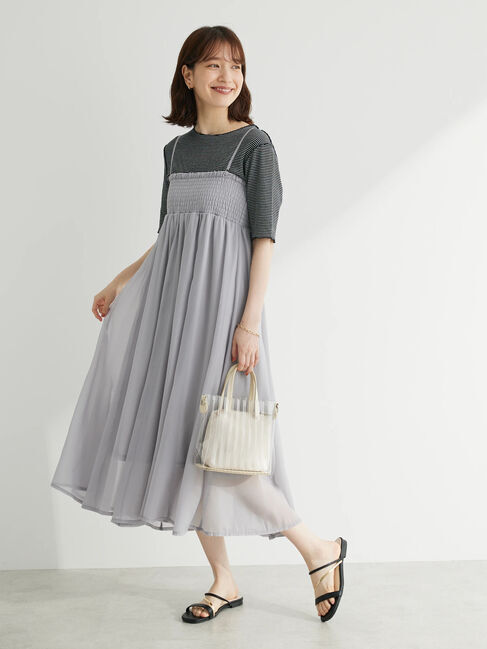 Green Parks「・ELENCARE　DUE　ラメシフォンキャミワンピース」|ワンピース|