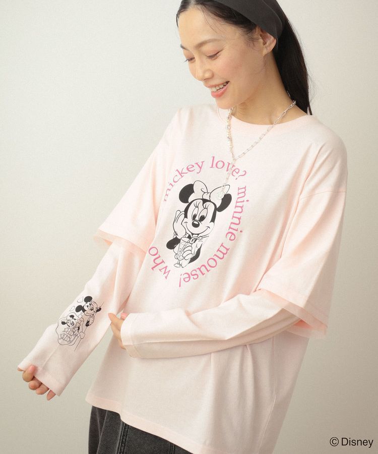 Green Parks「ミッキー&フレンズ/レイヤードプリントロングTシャツ」|Tシャツ・カットソー|