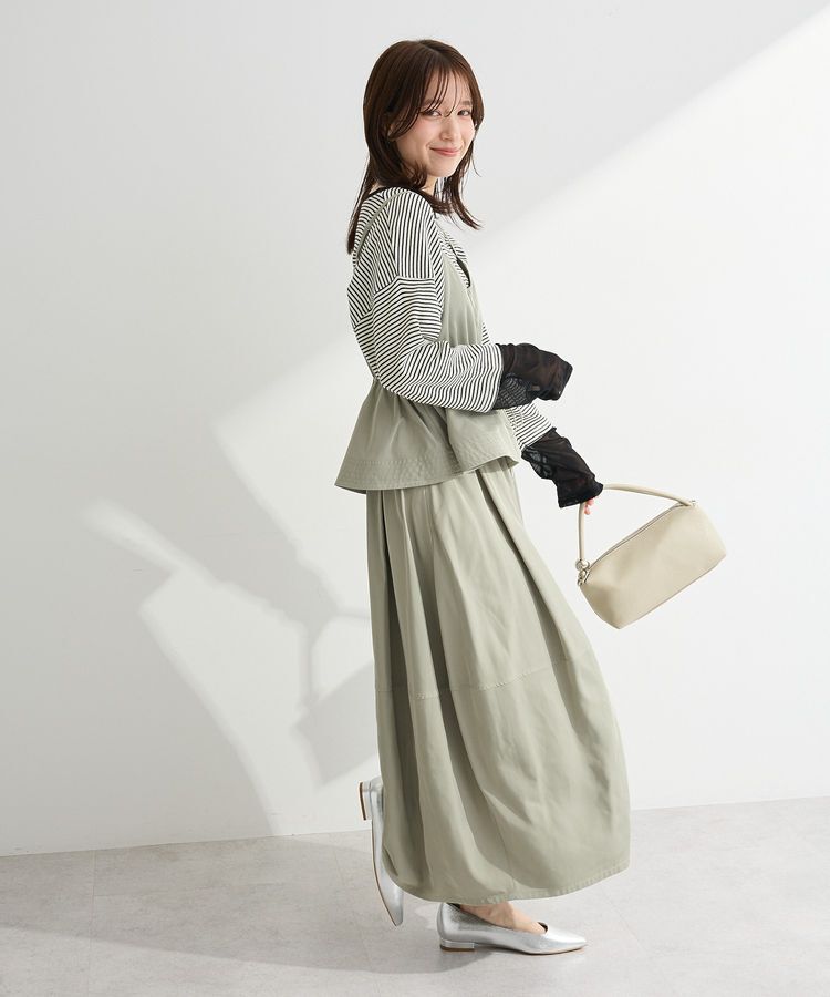 Green Parks「袖チュールリブプルオーバー」|Tシャツ・カットソー|