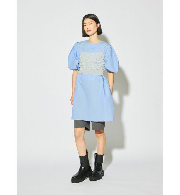 MIDIUMISOLID「MIDIUMISOLID for Ladies バックスリットボリュームスリーブチュニック」|シャツ・ブラウス|