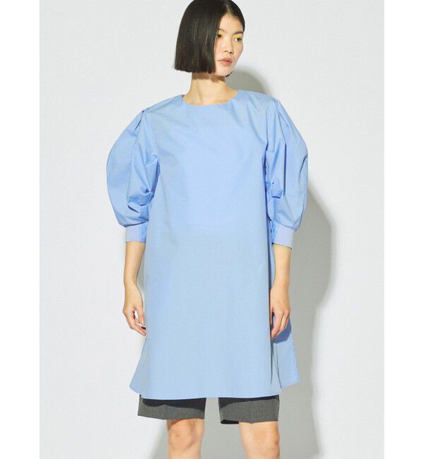 MIDIUMISOLID「MIDIUMISOLID for Ladies バックスリットボリュームスリーブチュニック」|シャツ・ブラウス|