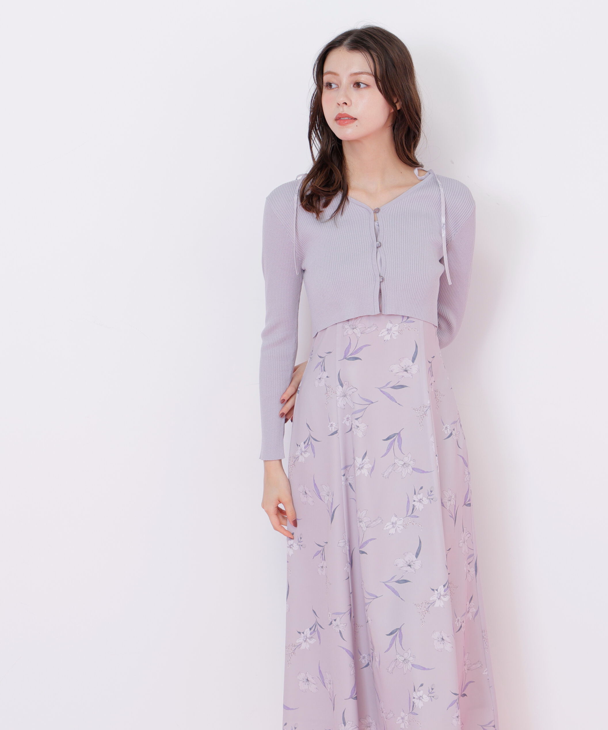  「花柄キャミワンピースカーデSET」|ワンピース|