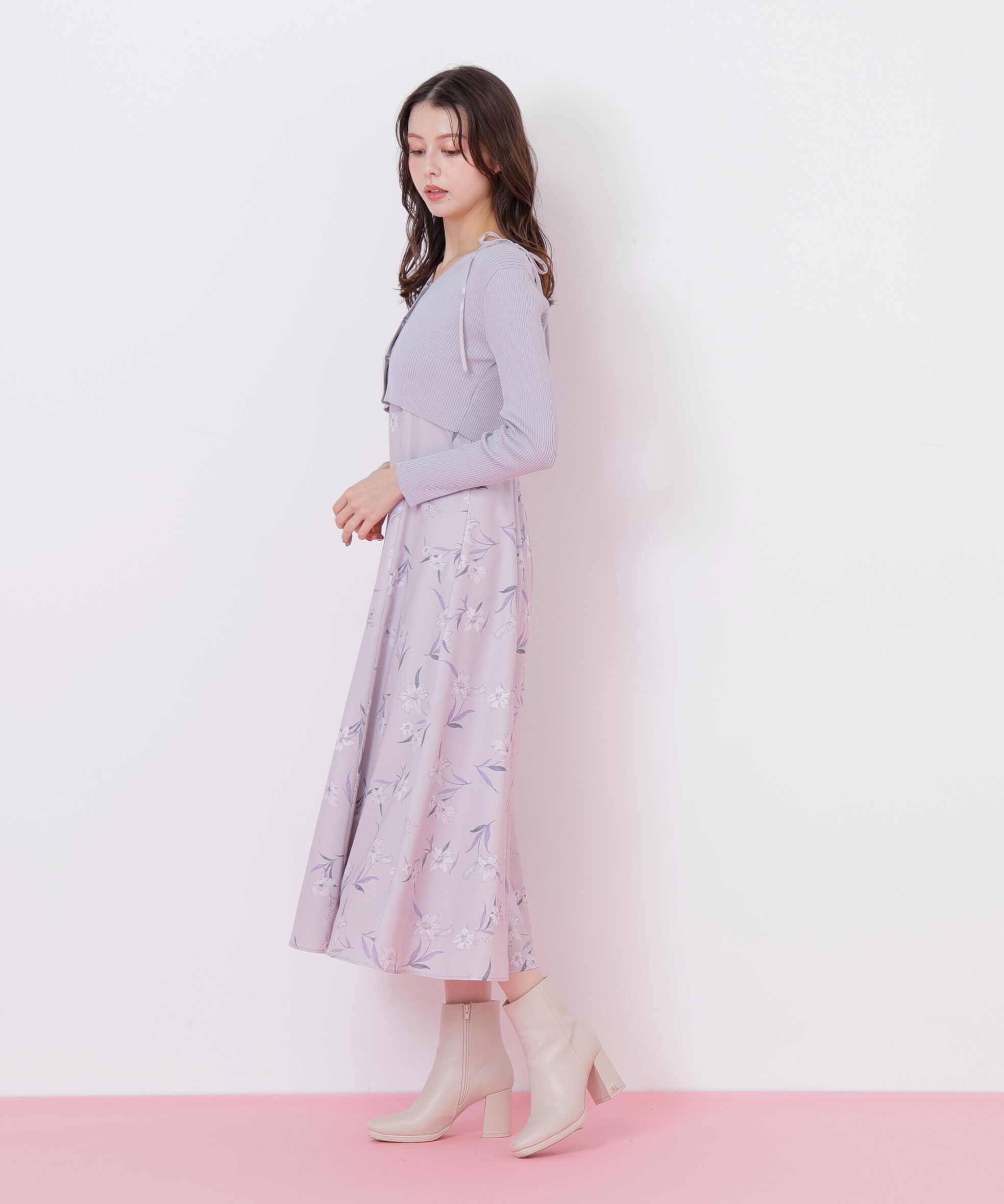  「花柄キャミワンピースカーデSET」|ワンピース|
