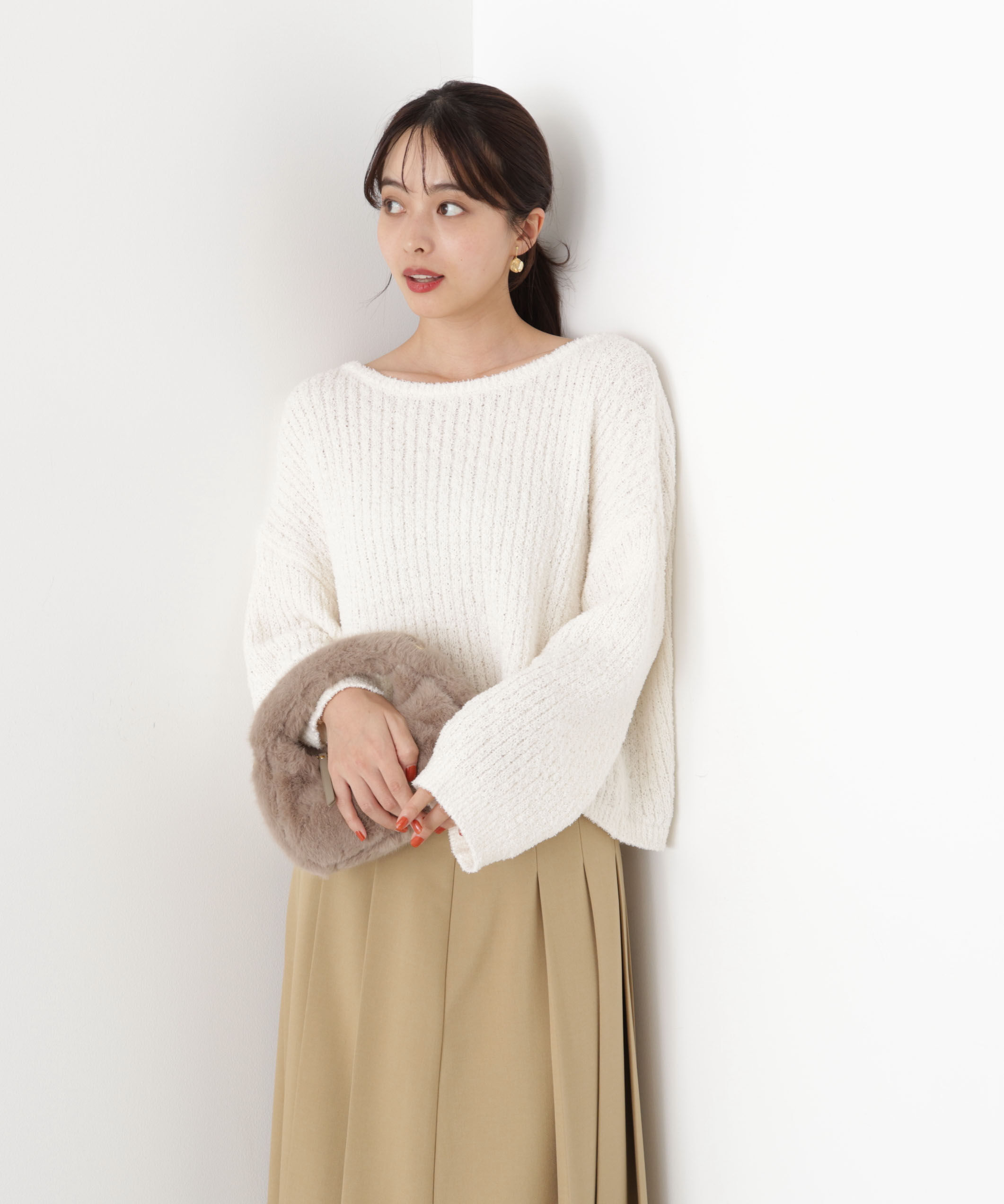 PROPORTION BODY DRESSING「フィルムモール短丈ニット 25AW」|ニット・セーター|