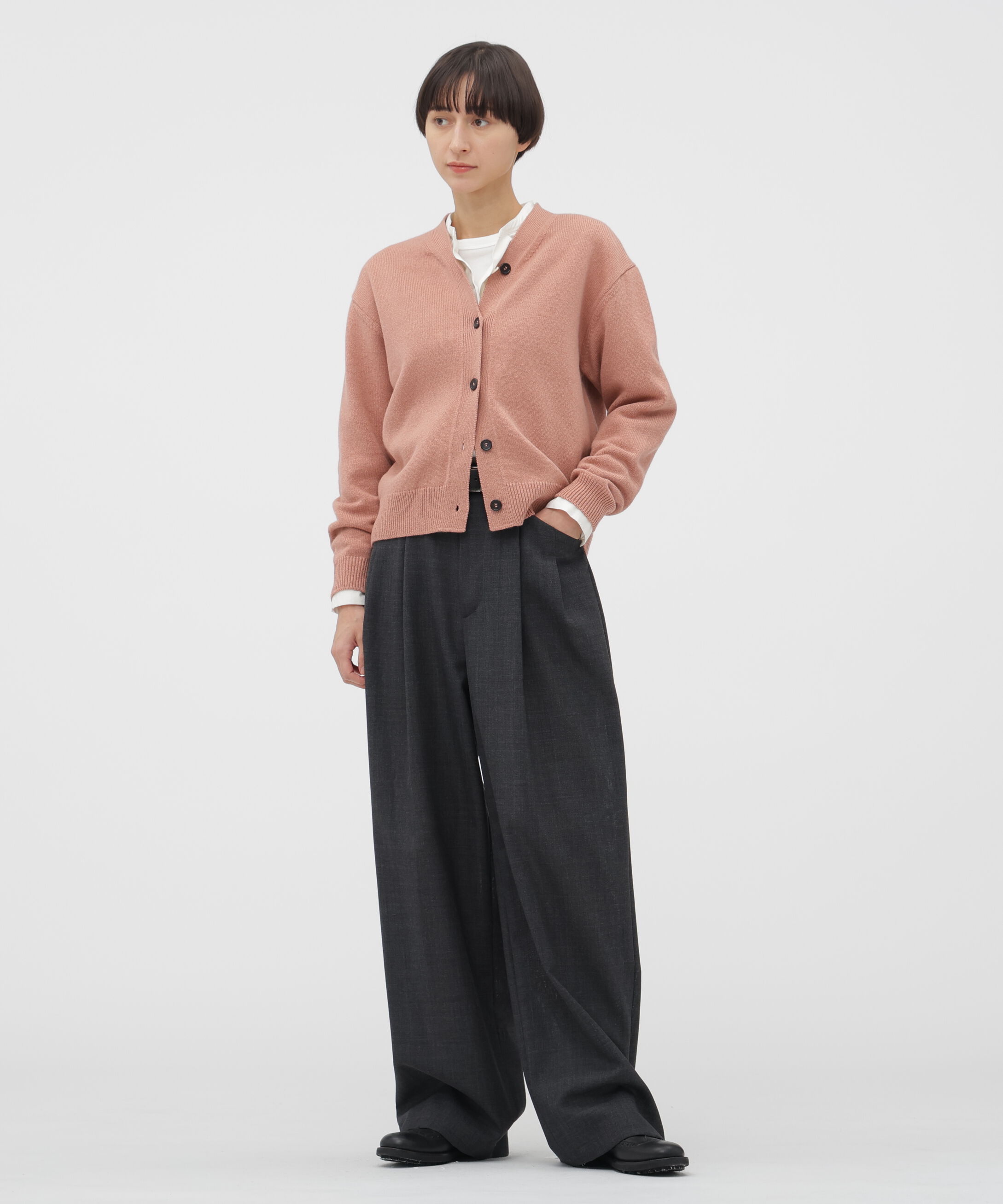  「LAMBSWOOL COTTON KNITWEAR」|カーディガン|