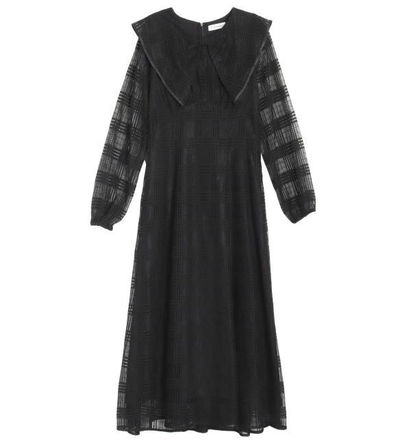 CALNAMUR「RIBBON COLLAR LACE OP/リボンカラーレースワンピース」|ワンピース|