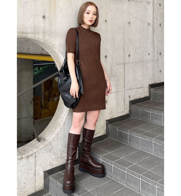 MURUA「ハーフスリーブフィットミニワンピース」|ワンピース|
