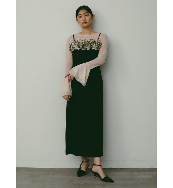 LAGUNAMOON「LADYコサージュキャミワンピース」|ドレス|