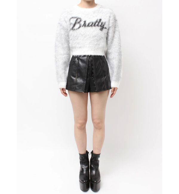 GYDA「BRATTY MOHAIR LIKEショートニットトップス」|ニット・セーター|