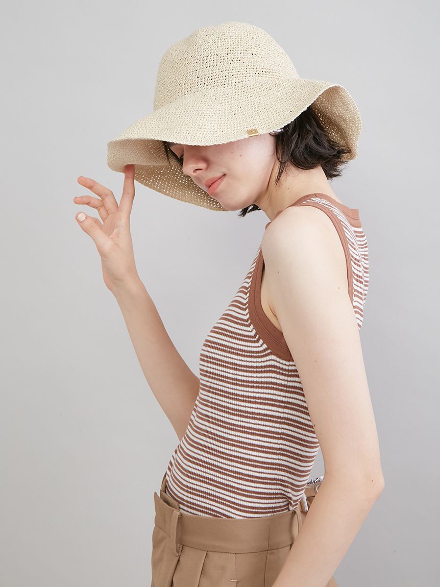 Mila Owen「細編みペーパーキャペリンハット」|ハット|