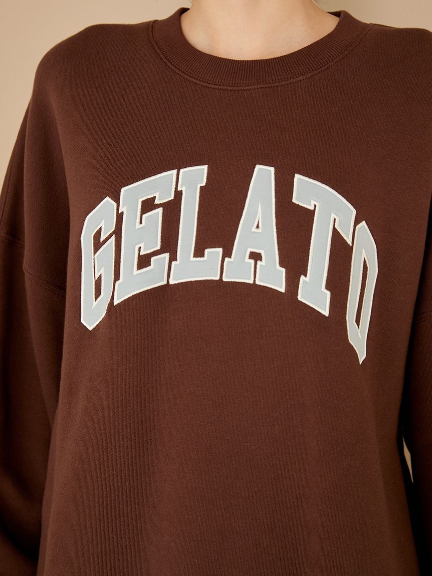 gelato pique「カレッジロゴ裏毛プルオーバー」|ルームウェア|