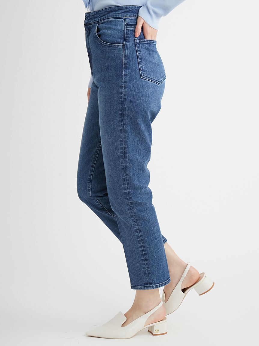 CELFORD「ハイライズ美脚ストレッチテーパードデニムパンツ」|デニム|