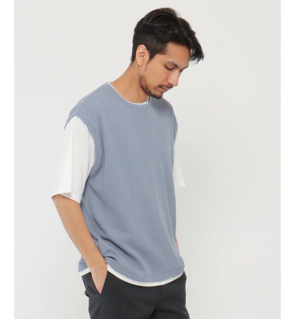 ikka「5分フェイクベストT」|Tシャツ・カットソー|