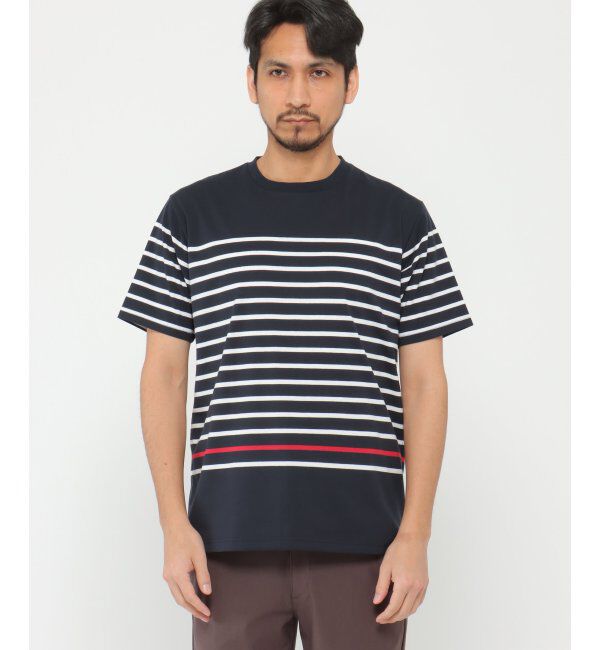ikka「VORTEXパネルボーダーTシャツ」|Tシャツ・カットソー|
