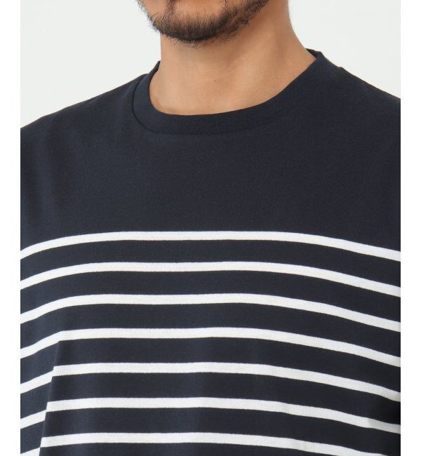 ikka「VORTEXパネルボーダーTシャツ」|Tシャツ・カットソー|