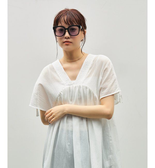  「SUNCUTGlasses/UV100%CUT サングラス ビッグシェイプ  カラーレンズ 紫外線対策 UVカット ユニセックス」|サングラス|