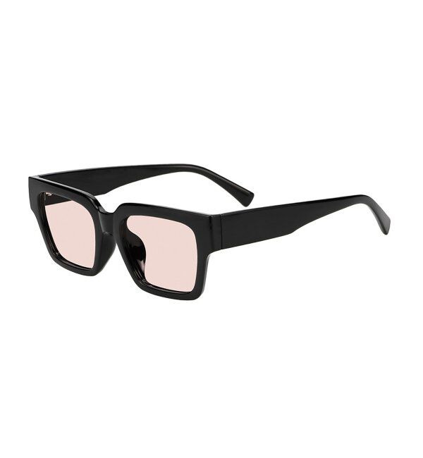  「SUNCUTGlasses/UV100%CUT ウェリントン型 サングラス [度無し専用] 四角 太縁 紫外線対策 UVカット」|サングラス|