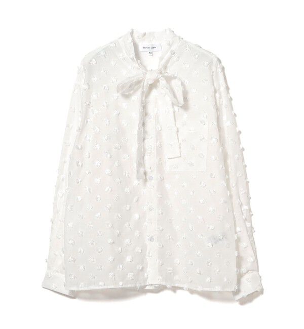 Ray BEAMS 「sister jane / Orin Spot Bow Shirt」|シャツ・ブラウス|WHITE