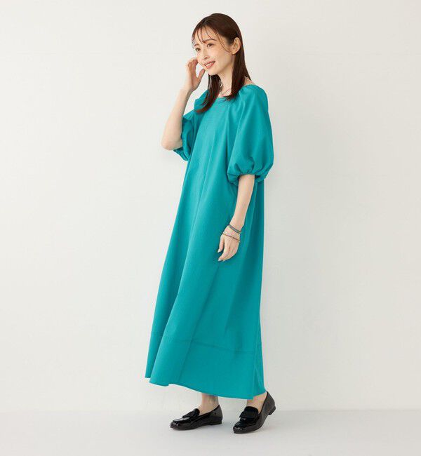 SHIPS Colors 「SHIPS Colors:〈接触冷感・洗濯機可能〉サッカー ２WAY パフスリーブ ワンピース」|ワンピース|