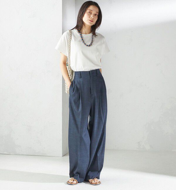 SHIPS for women「《一部追加予約》〈接触冷感〉ポンチ ドルマン TEE」|Tシャツ・カットソー|