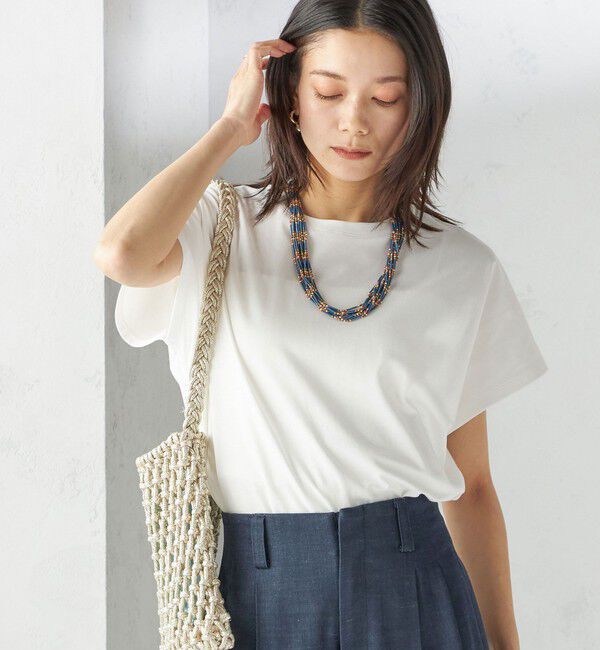 SHIPS for women「《一部追加予約》〈接触冷感〉ポンチ ドルマン TEE」|Tシャツ・カットソー|