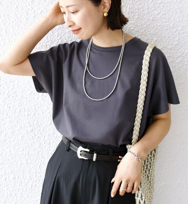 SHIPS for women「《一部追加予約》〈接触冷感〉ポンチ ドルマン TEE」|Tシャツ・カットソー|ダークグレー