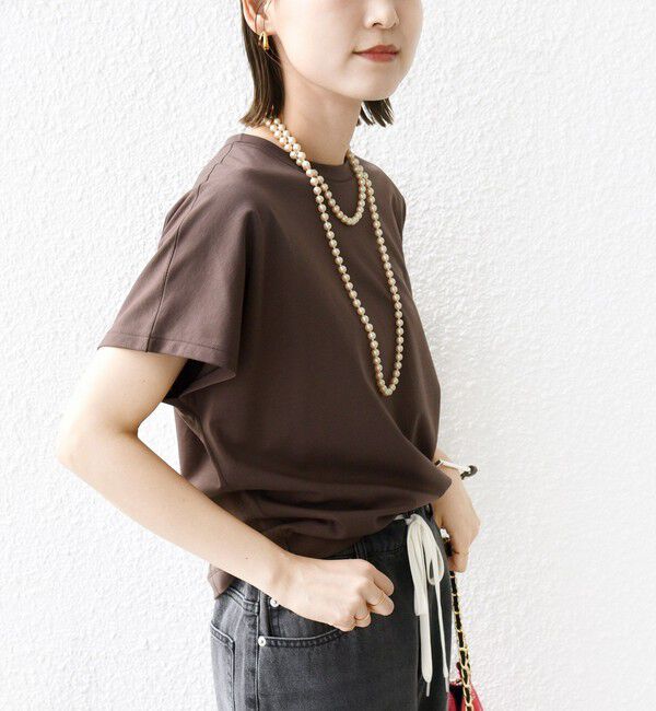 SHIPS for women「《一部追加予約》〈接触冷感〉ポンチ ドルマン TEE」|Tシャツ・カットソー|