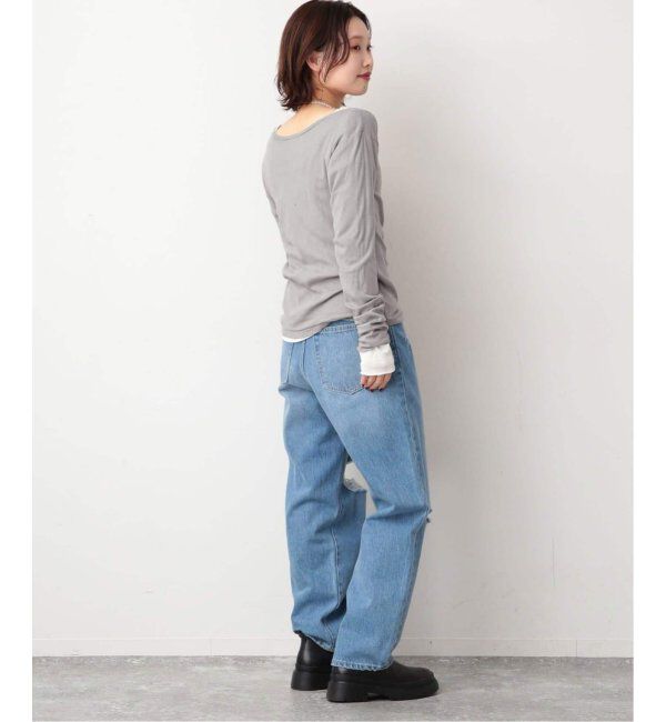 SLOBE IENA「《追加6/一部カラーWEB・店舗限定》miller  SLOBE別注 SHEER RIB クルーネック」|Tシャツ・カットソー|