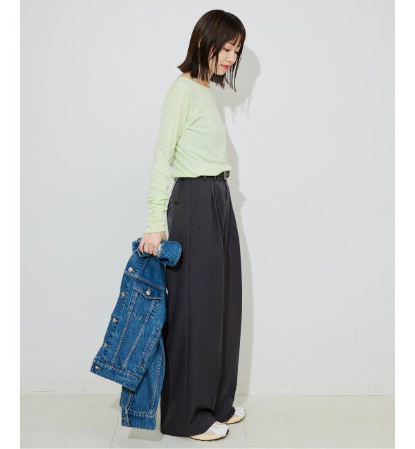 SLOBE IENA「《追加6/一部カラーWEB・店舗限定》miller  SLOBE別注 SHEER RIB クルーネック」|Tシャツ・カットソー|