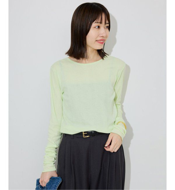 SLOBE IENA「《追加6/一部カラーWEB・店舗限定》miller  SLOBE別注 SHEER RIB クルーネック」|Tシャツ・カットソー|