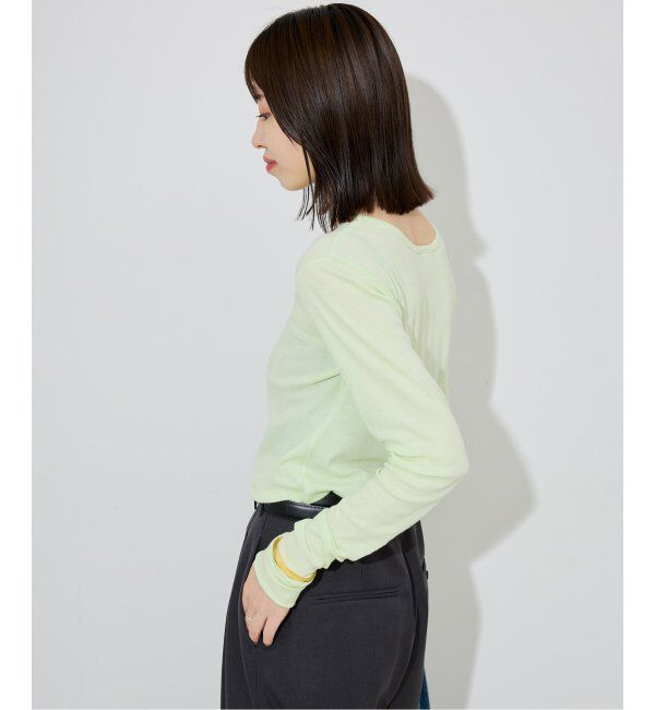 SLOBE IENA「《追加6/一部カラーWEB・店舗限定》miller  SLOBE別注 SHEER RIB クルーネック」|Tシャツ・カットソー|