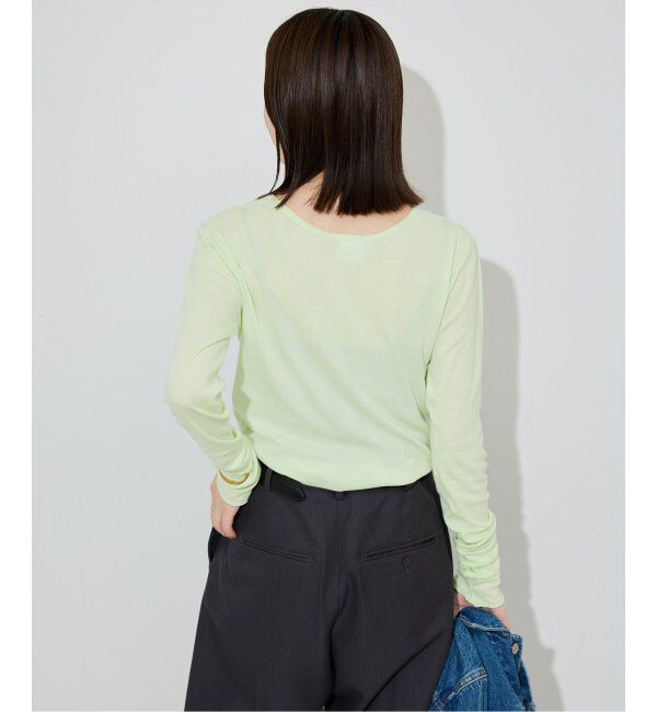SLOBE IENA「《追加6/一部カラーWEB・店舗限定》miller  SLOBE別注 SHEER RIB クルーネック」|Tシャツ・カットソー|