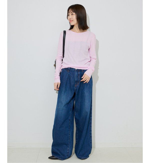 SLOBE IENA「《追加6/一部カラーWEB・店舗限定》miller  SLOBE別注 SHEER RIB クルーネック」|Tシャツ・カットソー|