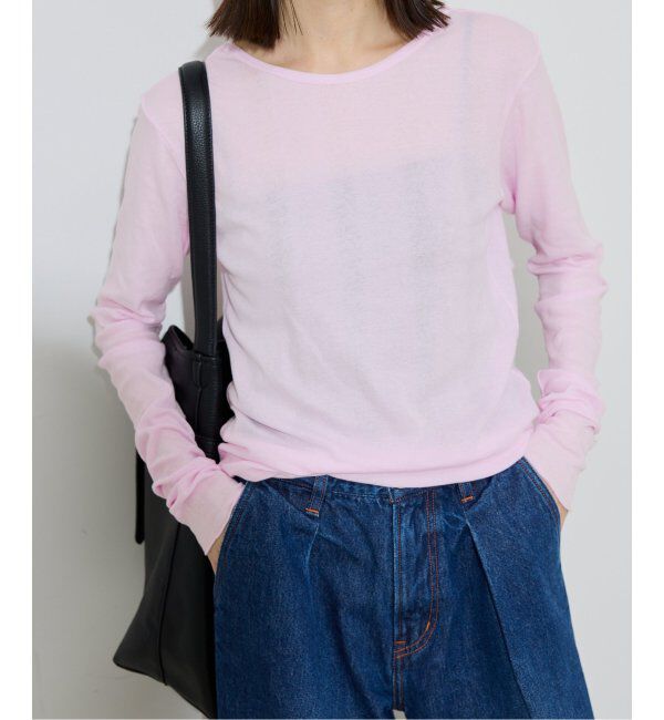 SLOBE IENA「《追加6/一部カラーWEB・店舗限定》miller  SLOBE別注 SHEER RIB クルーネック」|Tシャツ・カットソー|