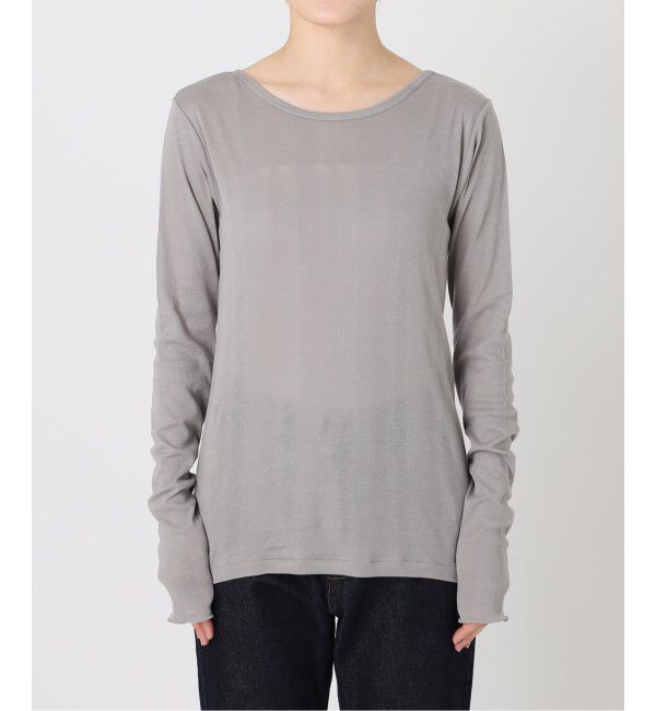 SLOBE IENA「《追加6/一部カラーWEB・店舗限定》miller  SLOBE別注 SHEER RIB クルーネック」|Tシャツ・カットソー|