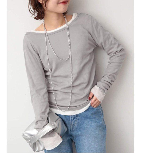 SLOBE IENA「《追加6/一部カラーWEB・店舗限定》miller  SLOBE別注 SHEER RIB クルーネック」|Tシャツ・カットソー|