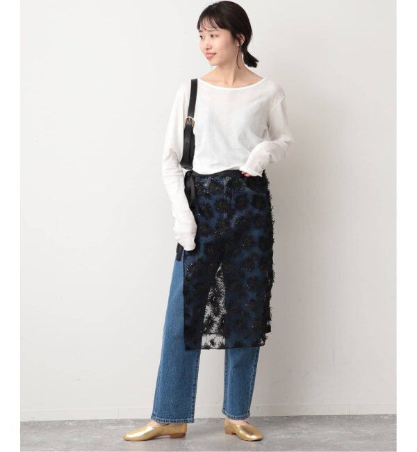 SLOBE IENA「《追加6/一部カラーWEB・店舗限定》miller  SLOBE別注 SHEER RIB クルーネック」|Tシャツ・カットソー|