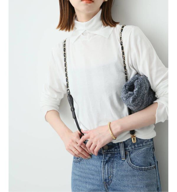 SLOBE IENA「《追加》miller/ミラー SLOBE別注 SHEER RIB タートルネック」|Tシャツ・カットソー|ホワイト