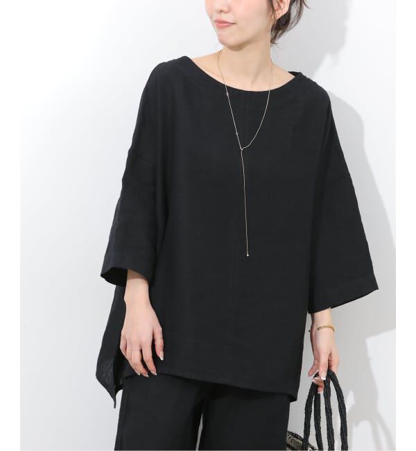 JOURNAL STANDARD relume「《予約》ベルギーリネンポンチョブラウス」|シャツ・ブラウス|ブラック