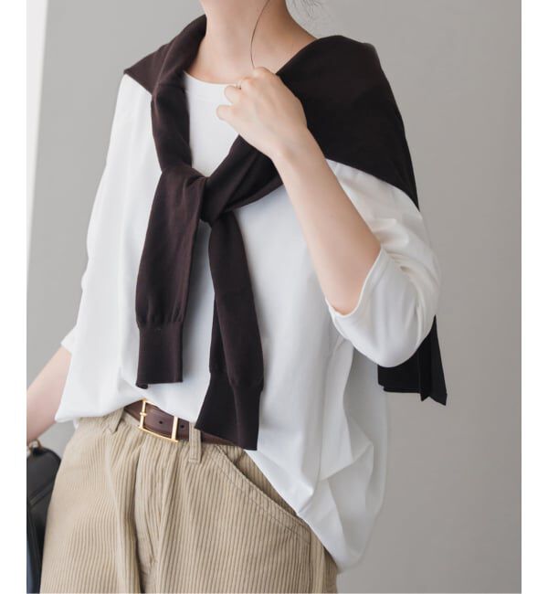 Spick and Span「《追加2》ボートネックバックタックプルオーバー」|Tシャツ・カットソー|ホワイト