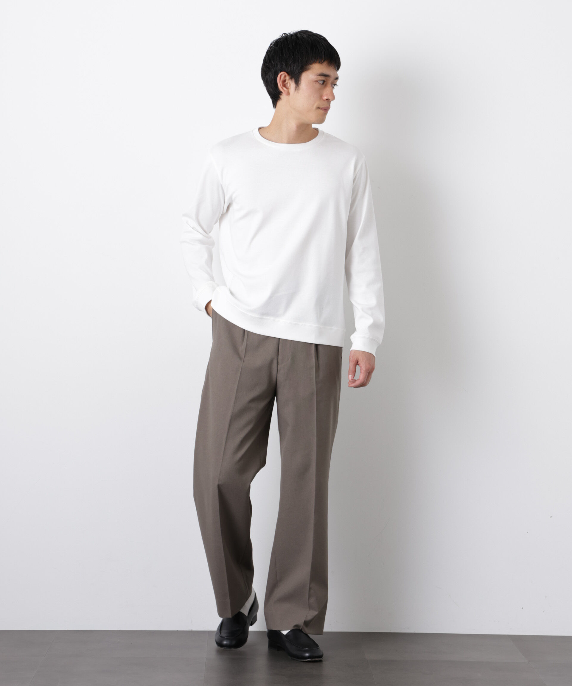 nano･universe「「FORMAL JERSEY」クルーネックカットソー長袖」|Tシャツ・カットソー|