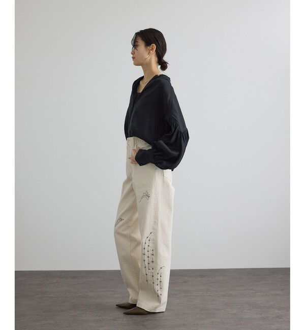 SALON adam et rope'「リネンスキッパーギャザーブラウス / GENTLE LINEN 新色追加」|シャツ・ブラウス|