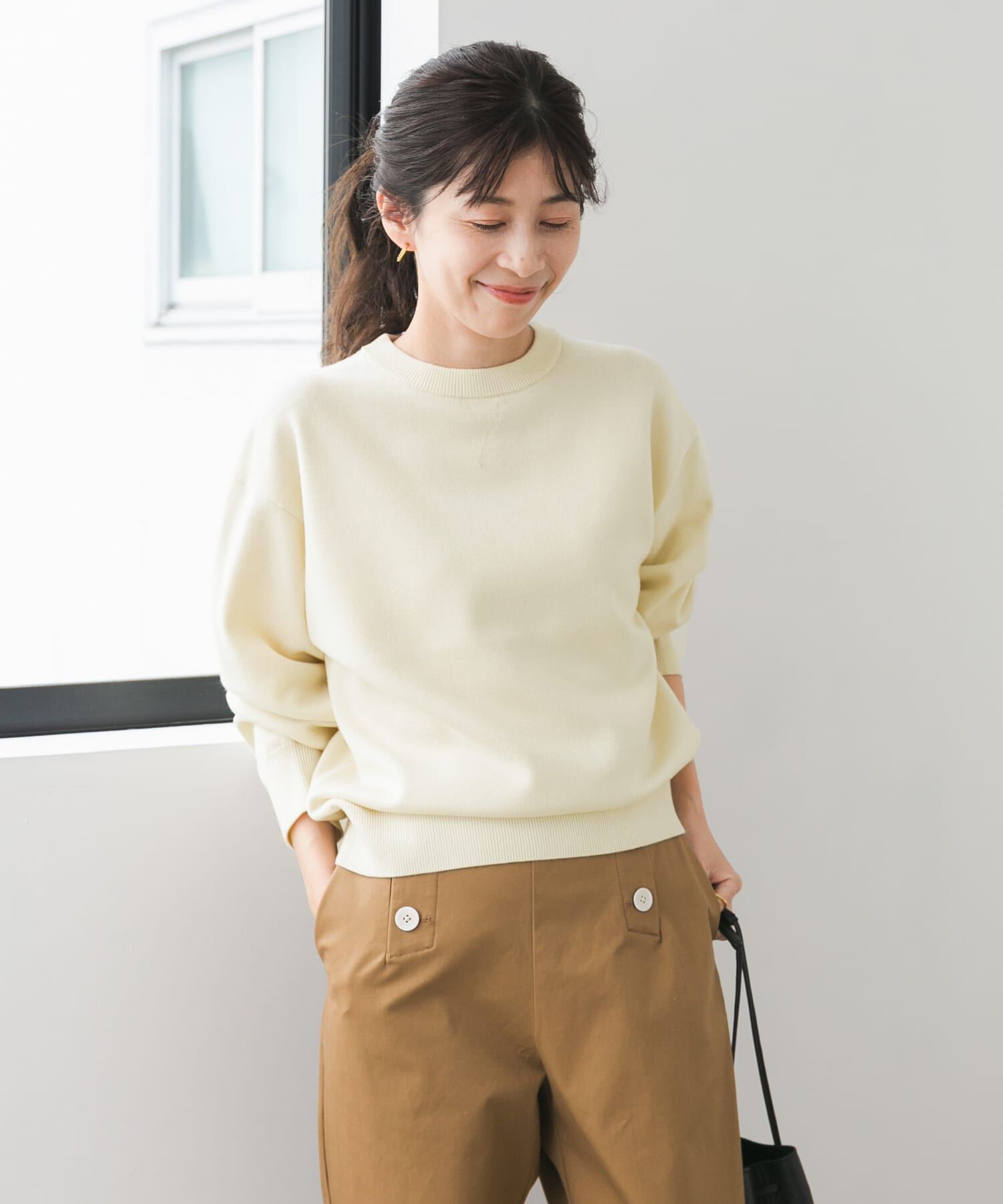 URBAN RESEARCH DOORS「『UR TECH 200日ニット』スウェットライクプルオーバー」|ニット・セーター|