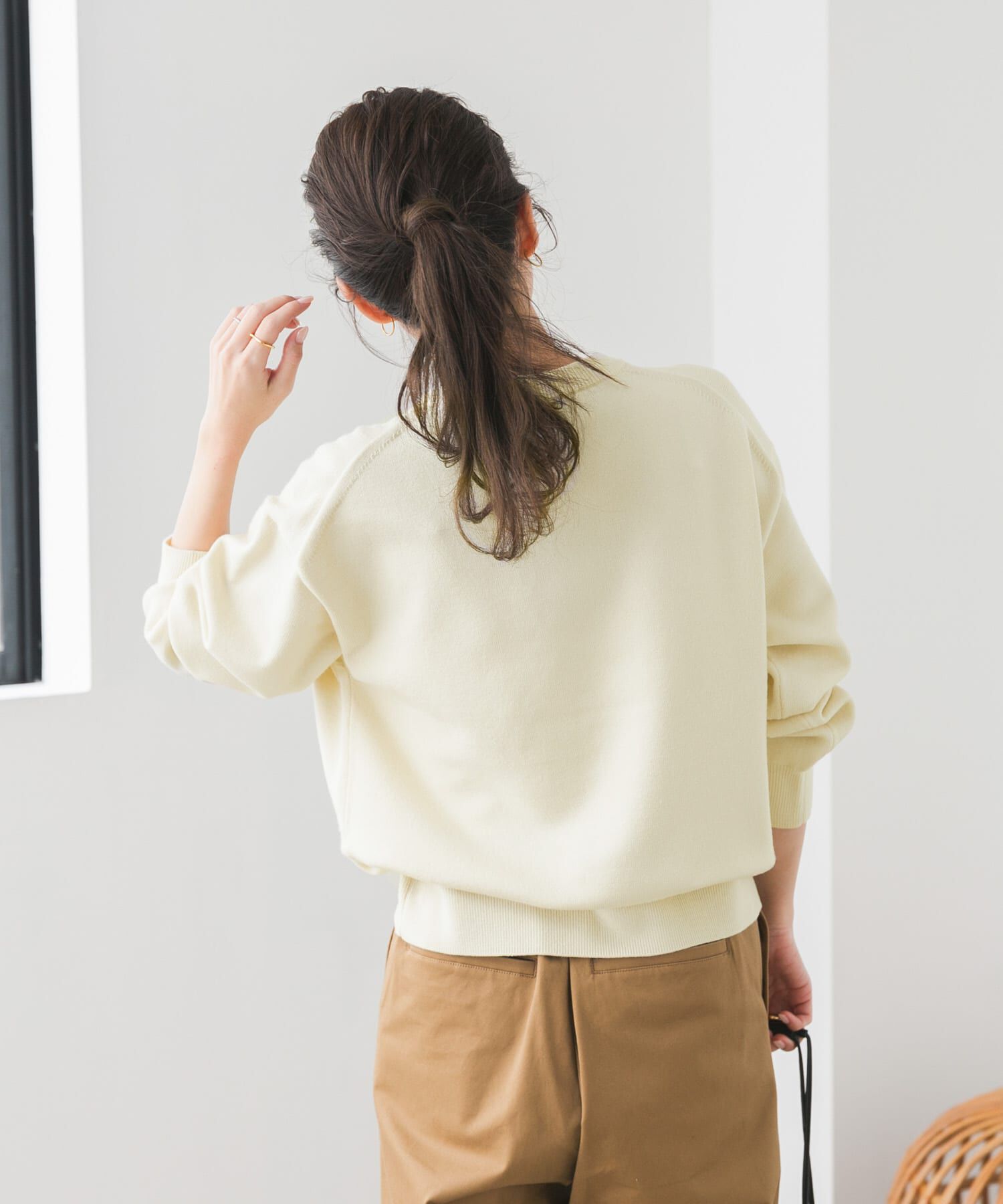 URBAN RESEARCH DOORS「『UR TECH 200日ニット』スウェットライクプルオーバー」|ニット・セーター|