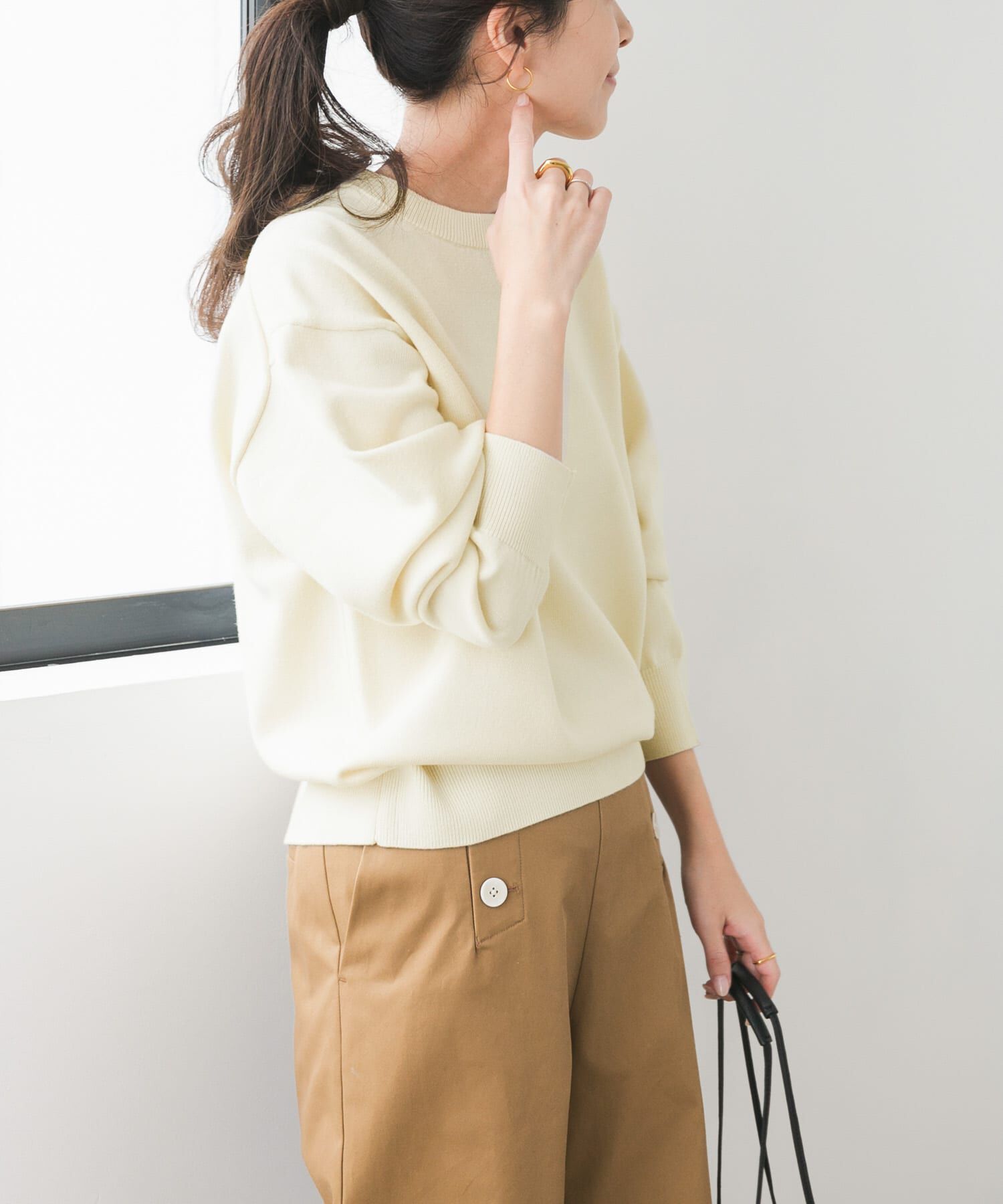URBAN RESEARCH DOORS「『UR TECH 200日ニット』スウェットライクプルオーバー」|ニット・セーター|