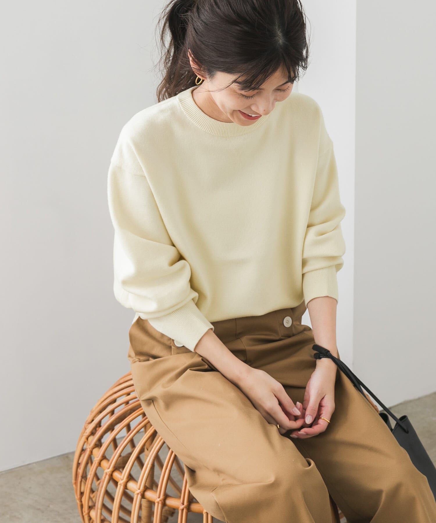 URBAN RESEARCH DOORS「『UR TECH 200日ニット』スウェットライクプルオーバー」|ニット・セーター|