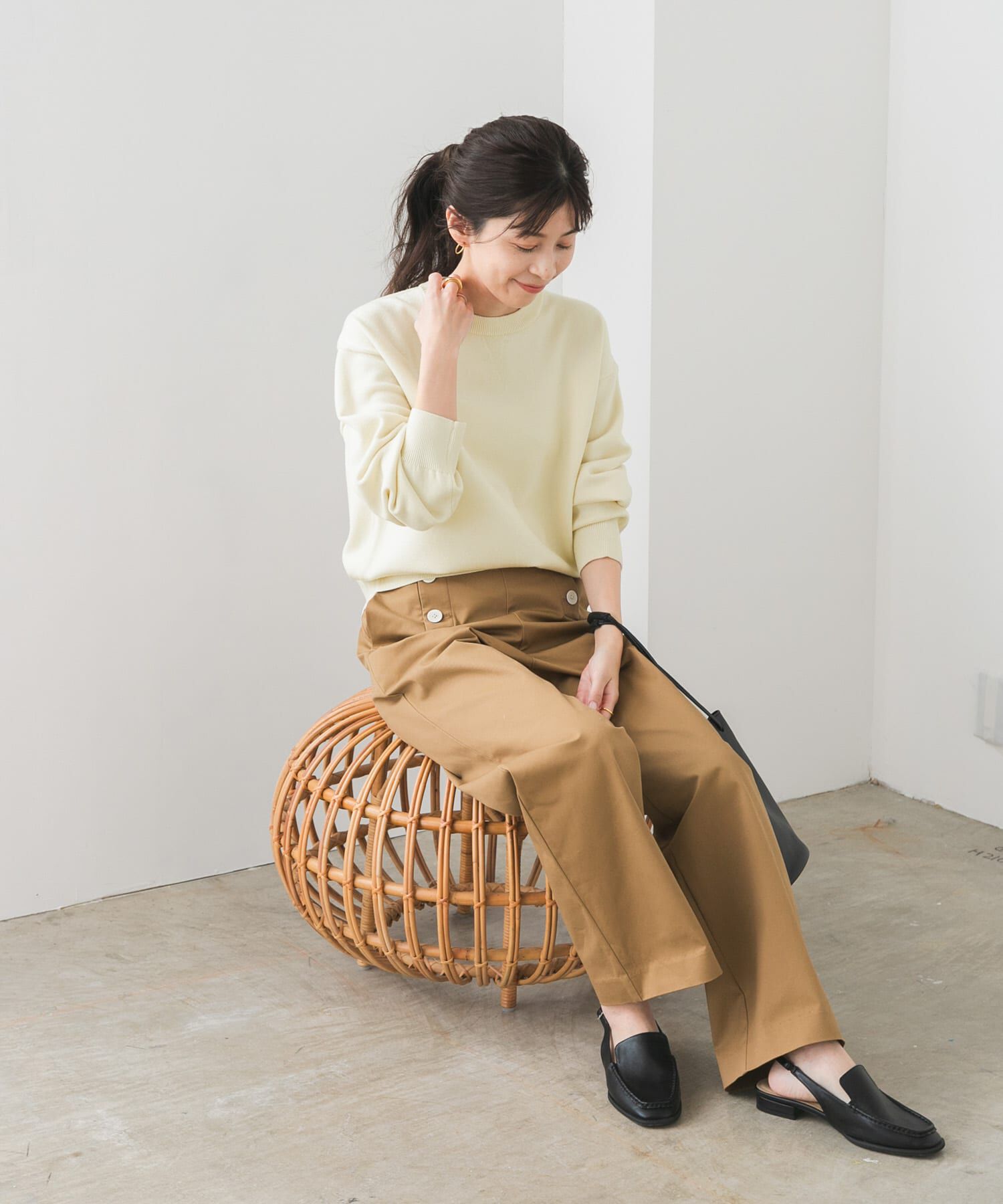 URBAN RESEARCH DOORS「『UR TECH 200日ニット』スウェットライクプルオーバー」|ニット・セーター|