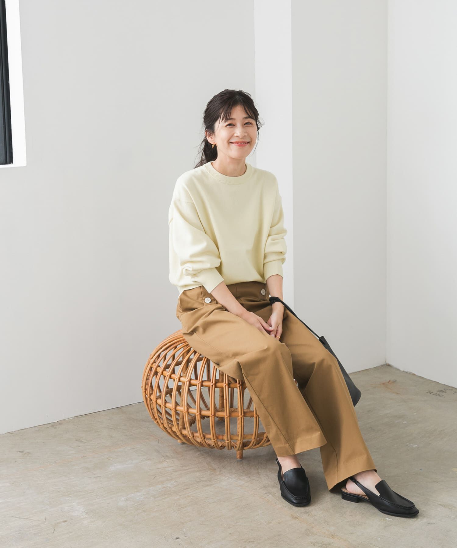 URBAN RESEARCH DOORS「『UR TECH 200日ニット』スウェットライクプルオーバー」|ニット・セーター|
