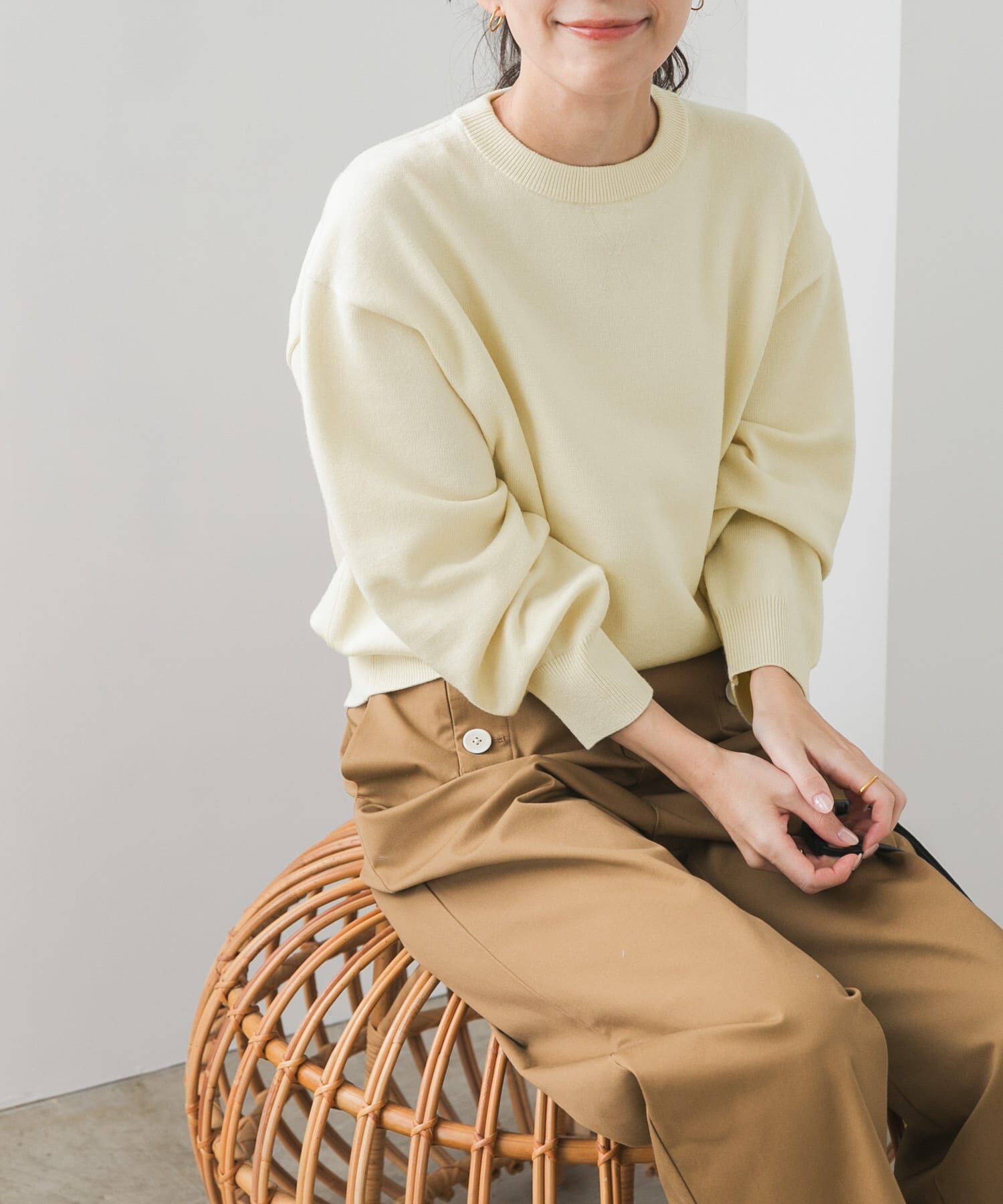 URBAN RESEARCH DOORS「『UR TECH 200日ニット』スウェットライクプルオーバー」|ニット・セーター|
