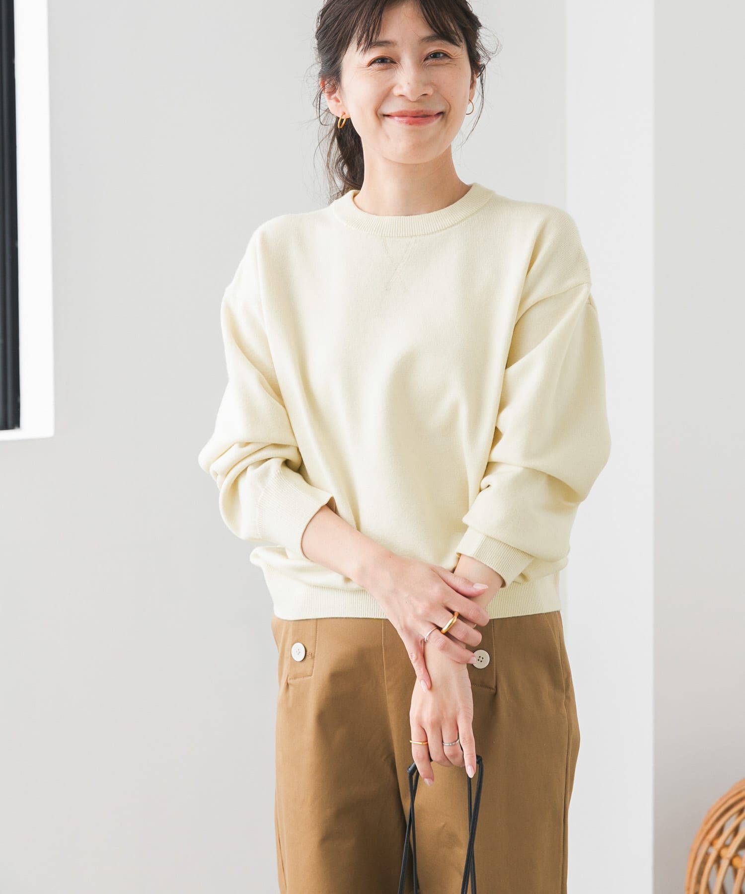 URBAN RESEARCH DOORS「『UR TECH 200日ニット』スウェットライクプルオーバー」|ニット・セーター|